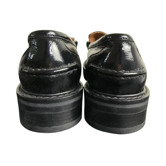 Rag & Bone Curtis Loafer Shoe Wmns Sz 40 Black Patent Leather 1 1/4" Heel Chunky - Picture 5 of 7